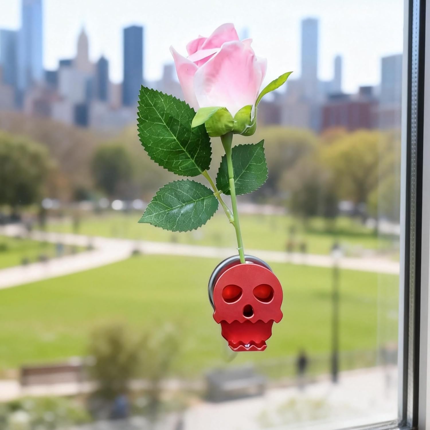 Hanging Ornaments - Office & Home Desktop Fridge Decoration, Fridge Magnet, Glass Suction,Phone/Tablet/Photo Album/Pen Display Stand with Bottle Opener and Mini Vase (Red)