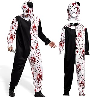 Halloween Art the Clown Costume: Horror Movie Costumes for Adult Men, Terrifier Killer Cosplay Outfit Set with Hat Dagger