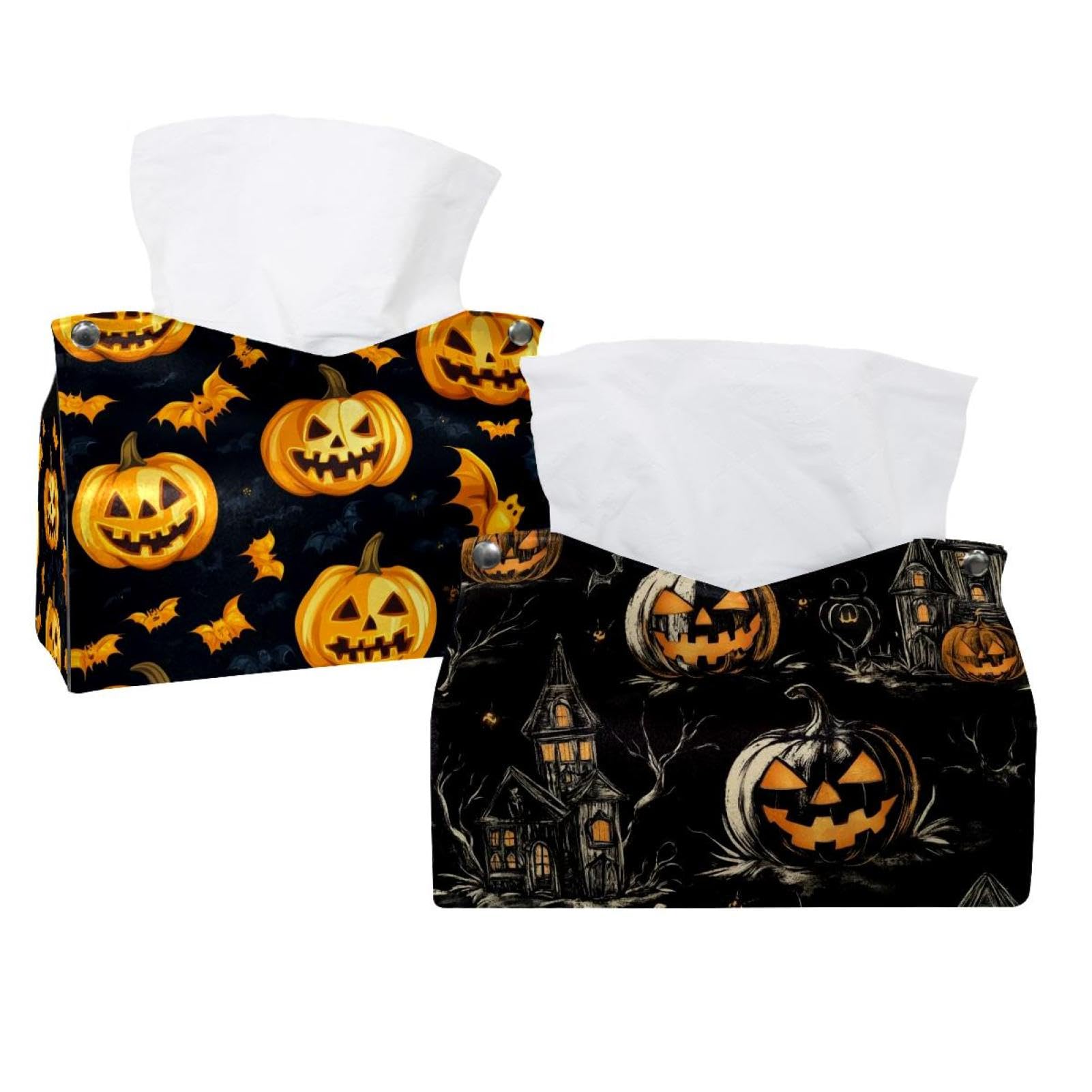 Boîte à mouchoirs d'Halloween lot de 2 pour commode et salon