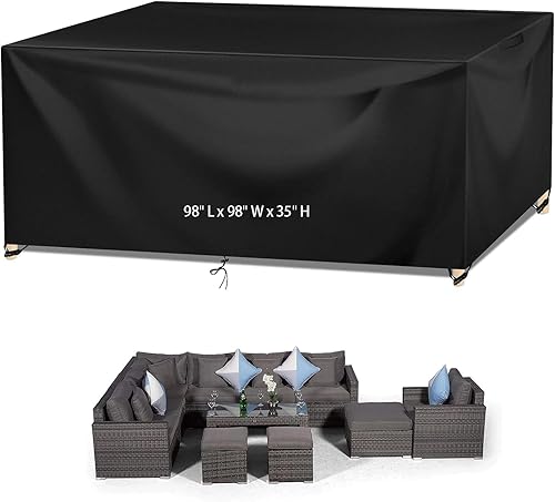 Miniatura 7 de Wanocean Fundas impermeables para muebles de patio, 55 x 55 pulgadas, funda para muebles de exterior con bolsa de almacenamiento, funda de mesa y