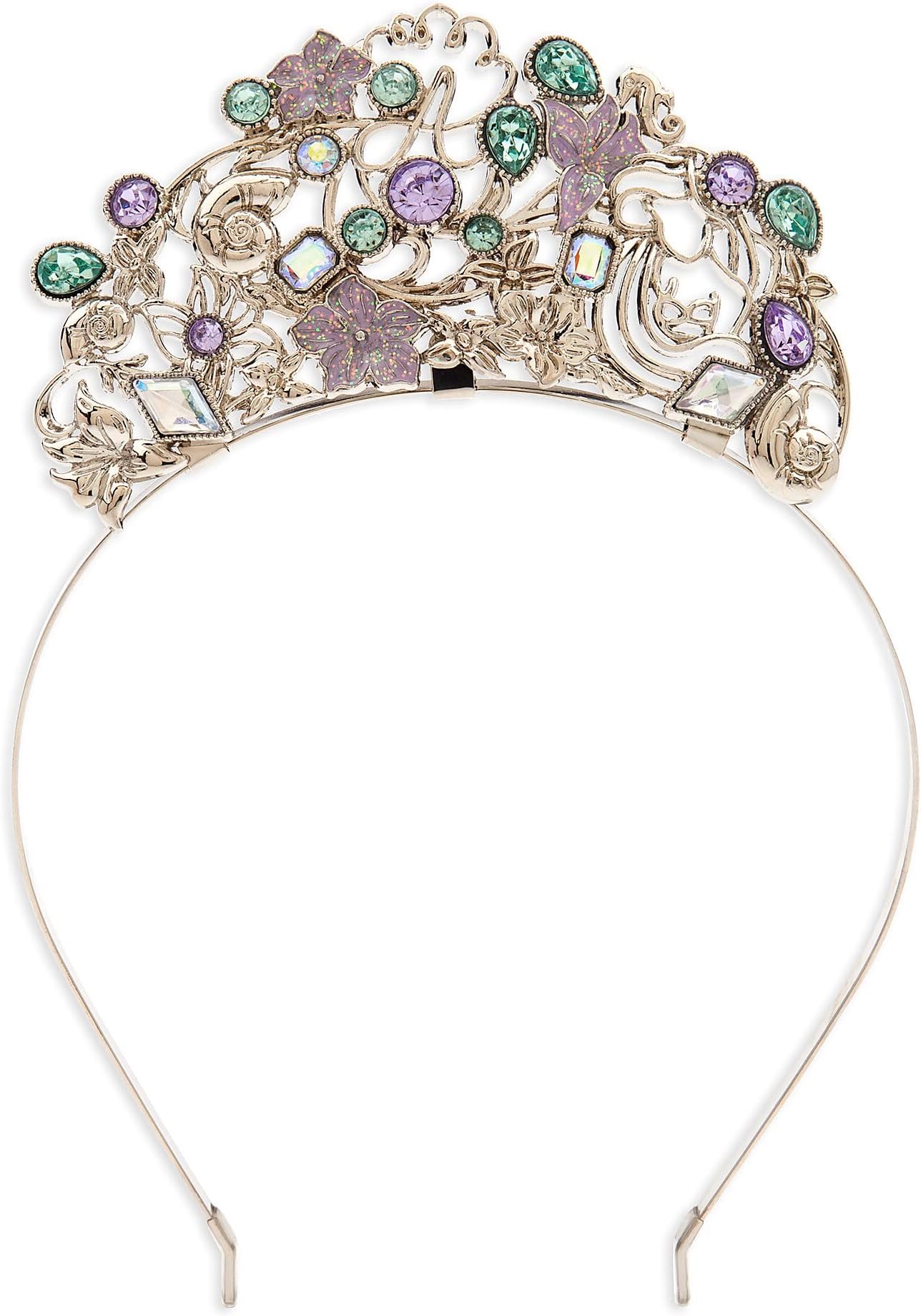 Disney StoreGirl's The Little Mermaid Princess Tiara with Ariel Silhouette, Floral Filigree, Gems & Enameled Flowers Princess Toys & Dress Up Cosplay Accessories