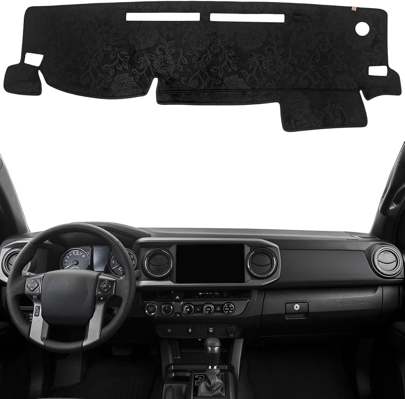 Dashboard Cover Dash Mat Fit for to-yota Tacoma 2023-2016 (Without HUD Models),Car Dash Board Mat Anti-Glare Carpet,Non-Slip Pad Sunshield Protector (Flannel)