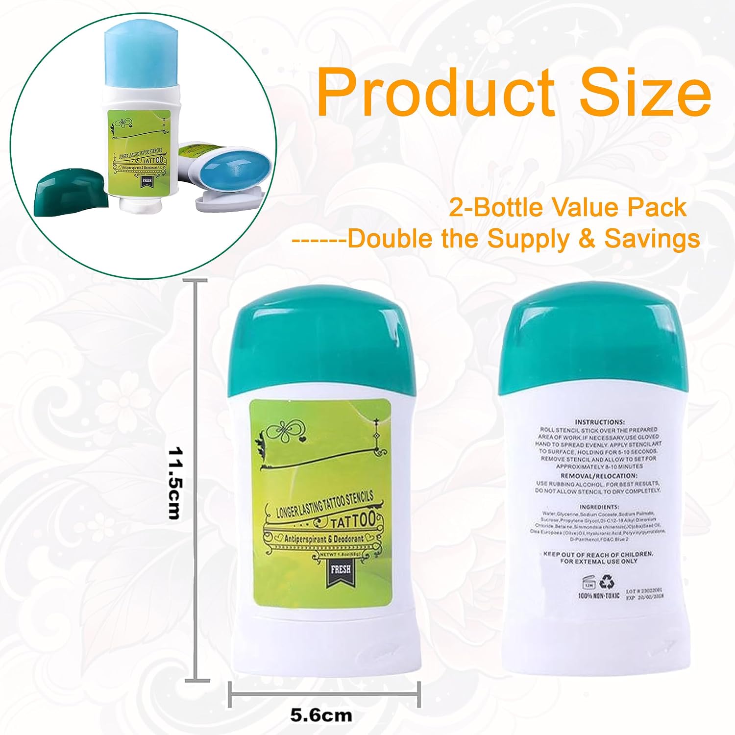 2 Pack Tattoo Transfer Gel with 100 Sheets Stencil Transfer Paper, Professional Tattoo Stencil Transfer Kit, Skin Friendly Tattoo Transfer Accessories for Tattoo Artists and Beginners