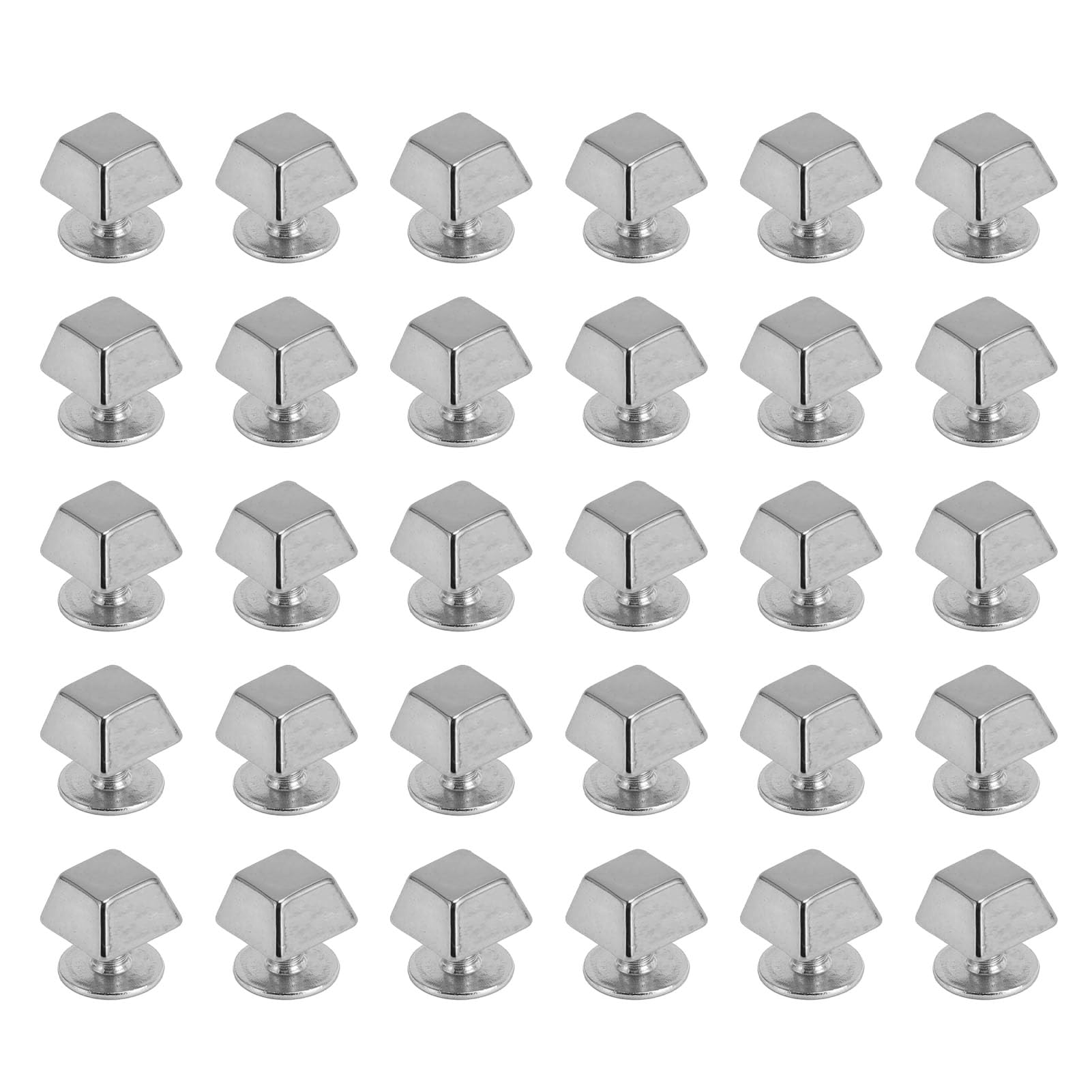 Kit de remaches para cuero, Kit de tornillos y remaches trapezoidales, 30 juegos aleación zinc multicolor for bolsos, ropa, zapatos(Silver)