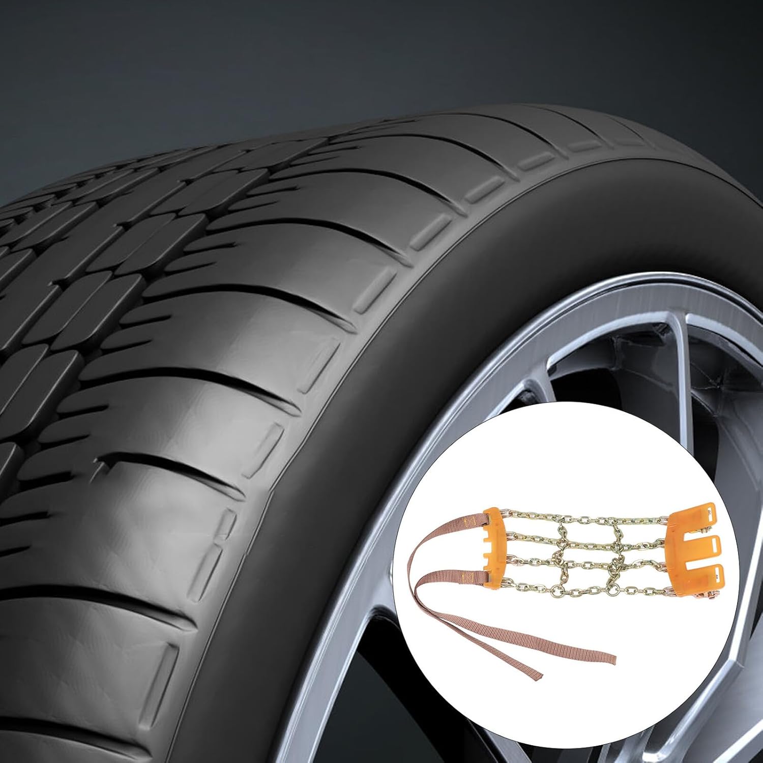 jojofuny Heavy Duty Manganese Steel Tire Snow Chains Universal Anti-slip Car Suv Emergency Snow Chains for Ice and Mud Tires Large Size 215-285mm Passenger Vehicle