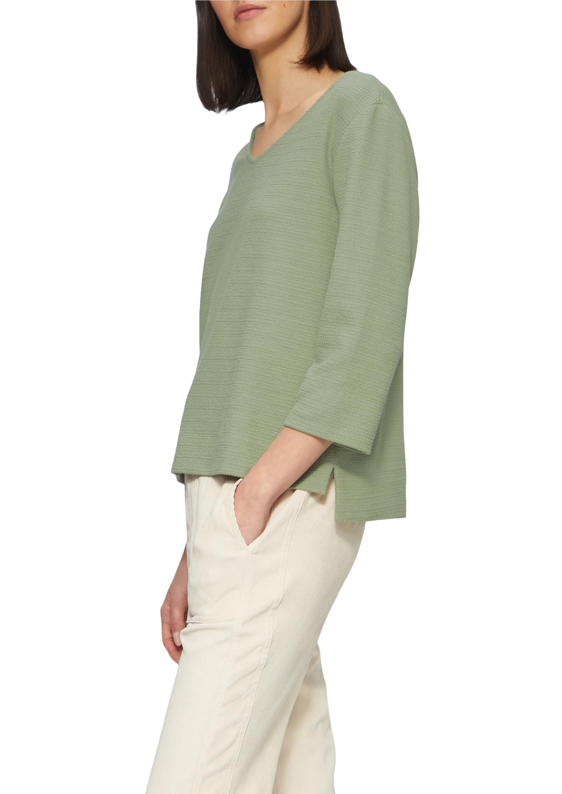 s.Oliver Casual Textured 3/4 Sleeve Sweatshirt, sage Green, 12