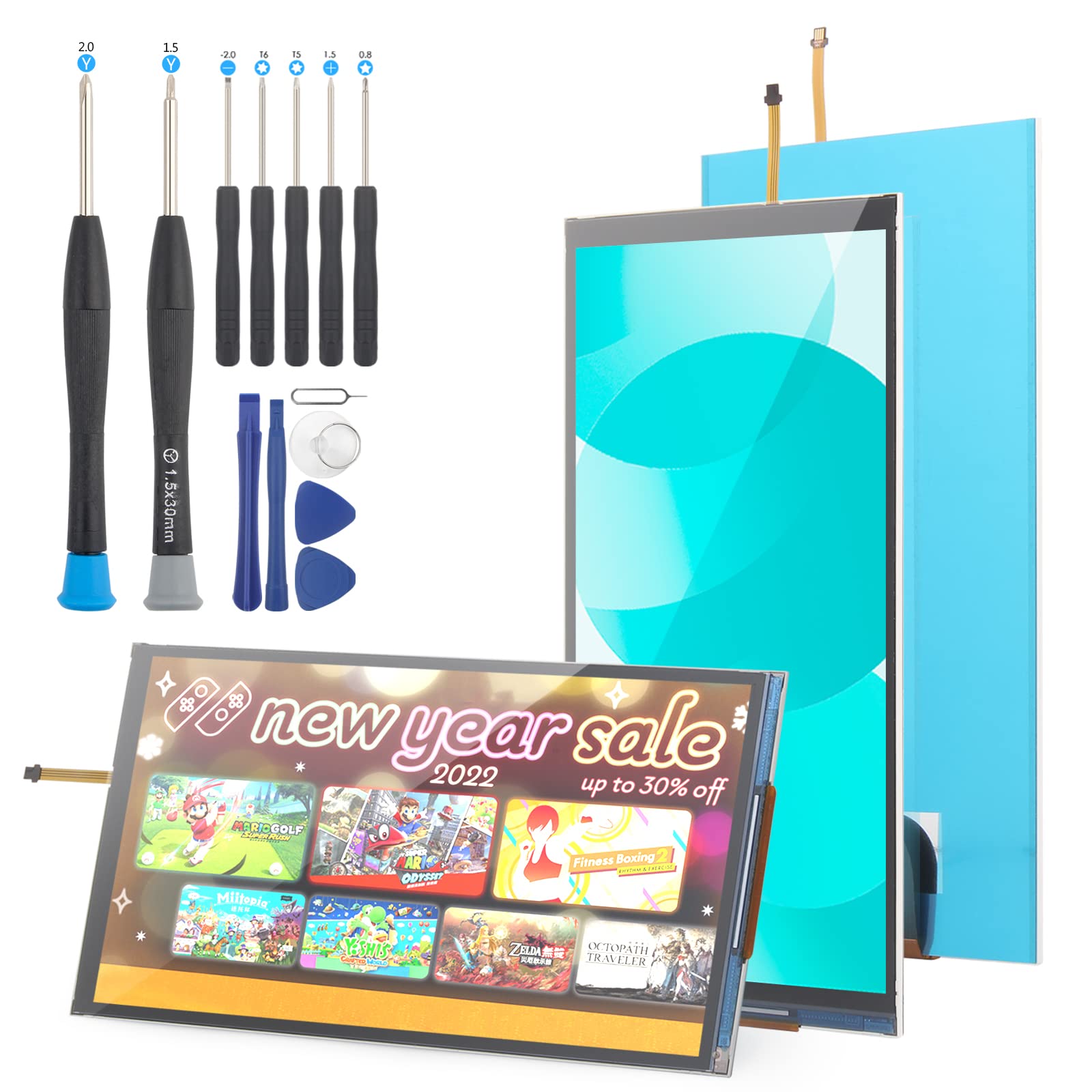 YWLRONG Display for Nintendo Switch Lite LCD Screen Replacement Assembly for Switch Lite with Tools (Not Included Touch Digitizer)