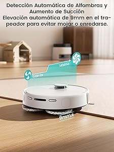 LEFANT M3 Robot Aspirador y Fregasuelos, Potente Succión de 12000 Pa, Doble Giro Fregar, Lavado y Secado Automático, Vaciado Automático para 3,2 L, Cepillos Antienredos, App/Alexa/iWatch, 2,4 G y 5G_6