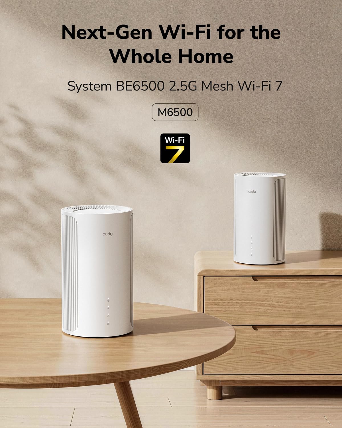 Cudy BE6500 WiFi 7 Dwupasmowy System Mesh 140m² 2.5G Router M6500 1-Pak