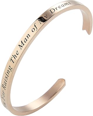 Mother of the Groom Gift Thank You for Raising the Man of My Dreams Arrow Cuff Bangle Mother in Law Bracelet Gift Wedding Gift