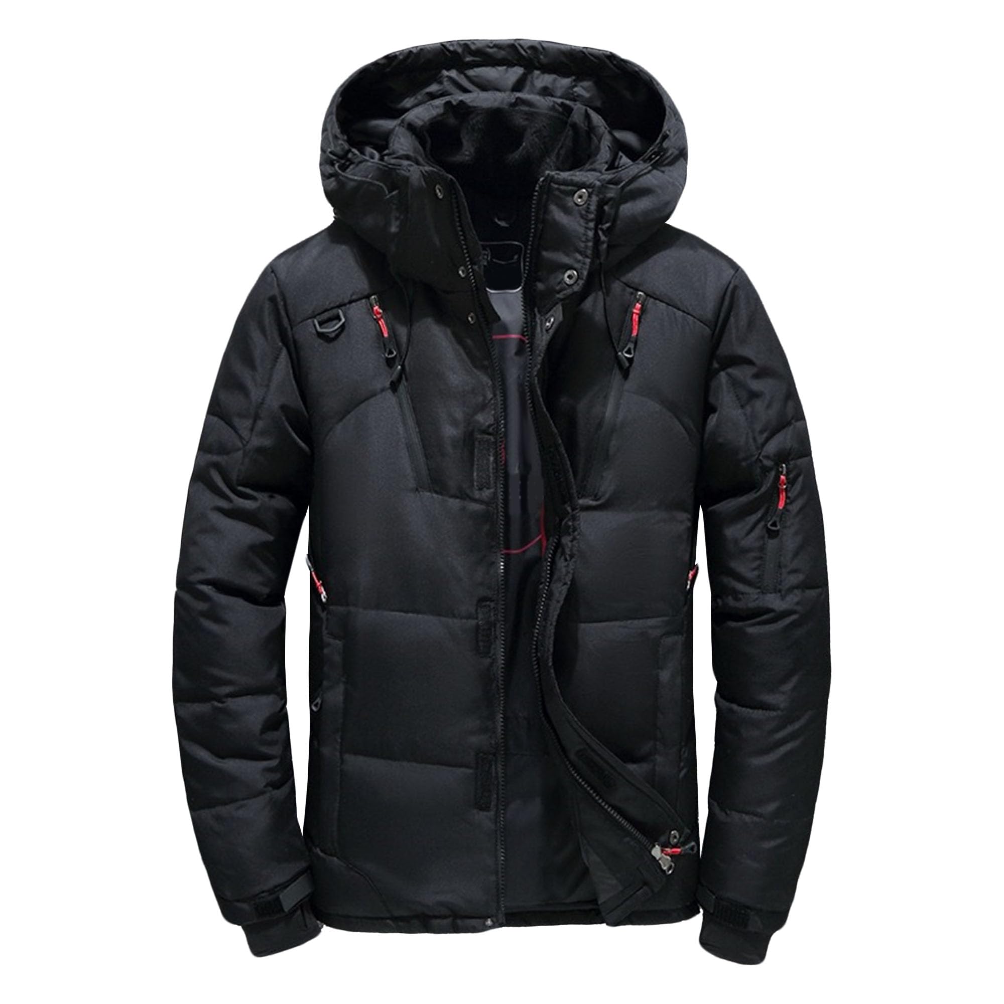 Piumino da uomo con cappuccio parka invernale spesso caldo parka casual piumino esterno termico
