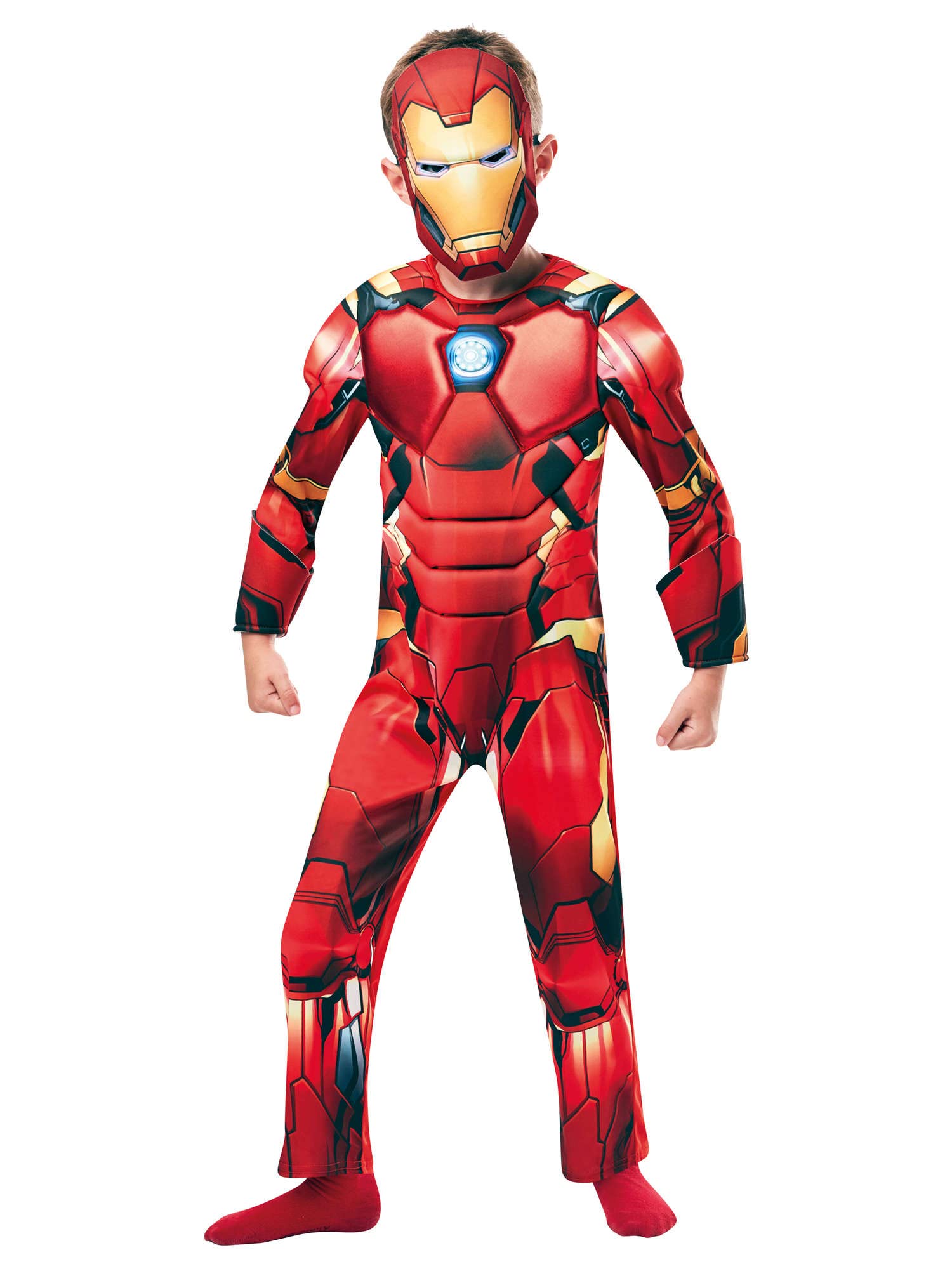 Rubies 640887 Costume ufficiale Marvel Avengers Iron Man Deluxe per bambini, taglia unica (età 9-10 anni, altezza 140 cm) Halloween
