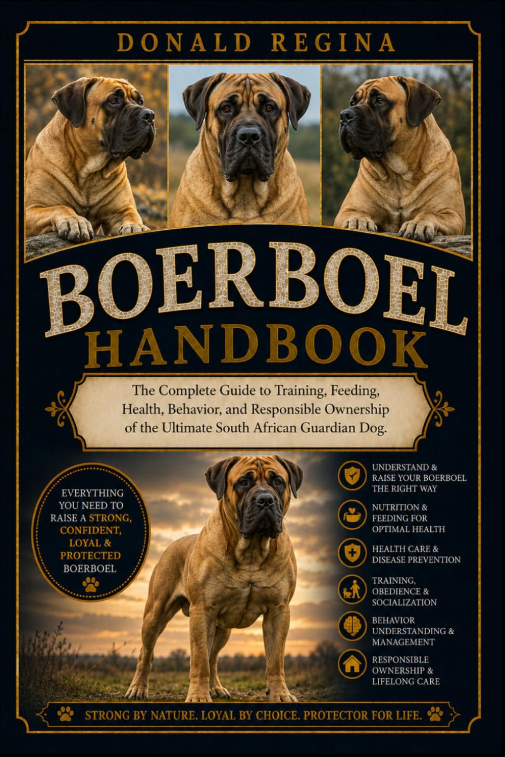 BOERBOEL HANDBOOK: The Complete Guide to Training, Feeding, Health, Behavior, and Responsible Ownership of the Ultimate South African Guardian Dog.