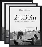 Vista 30 de VCK Juego de 3 portarretratos de 8 x 10 pulgadas, color roble beige, marco de fotos de madera maciza natural, exhibición de mesa o colgar en la pared