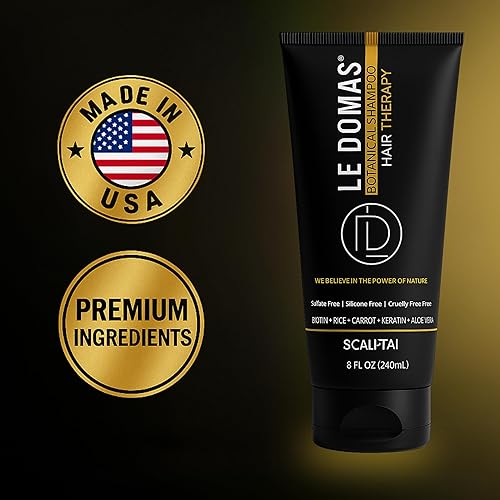 Miniatura 8 de Le Modas Champú botánico para el crecimiento del cabello, champú natural sin sulfato con aloe vera y arroz, anticaspa y apoyo contra la pérdida de