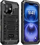 Beasyjoy for iPhone 14 Case Waterproof, Metal Full Body Protective Heavy Duty with Built-in Screen Protector, Military Grade Shockproof Dustproof Defender Rugged Case 6.1 Inch,Red