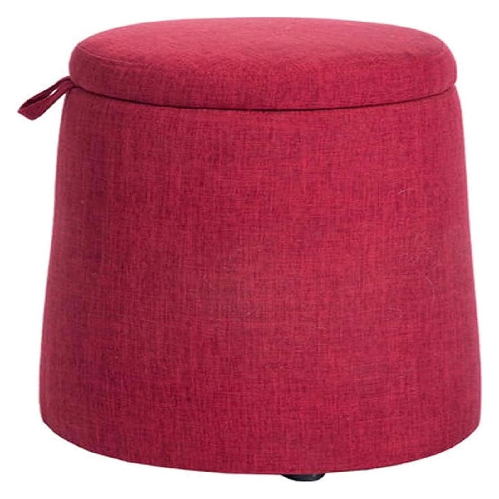 Repose-Pieds Ottoman et Tabouret de Rangement Rond Rembourré Couleur Rouge pour Entrée