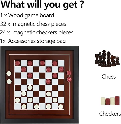 Miniatura 2 de Juegos de mesa montados en la pared, juego de damas clásicos, estrategia y juegos divertidos, decoración artística para el hogar, juego de mesa de