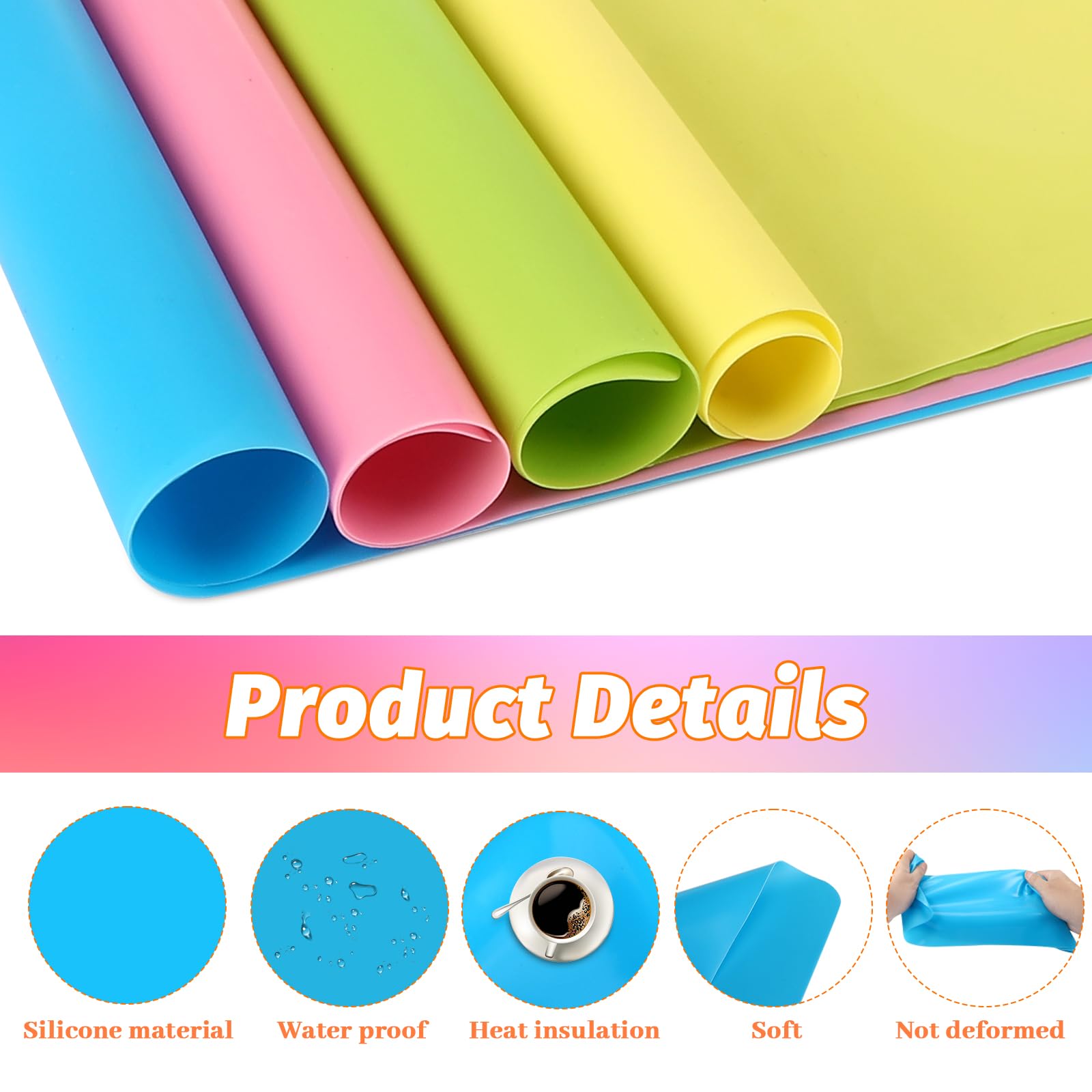 Tappetino In Silicone Per Piani Di Lavoro 40x60 Cm - Resistente Al Calore, Antiscivolo, Per Cucina, Pasticceria E Artigianato (Resina, Gioielli)