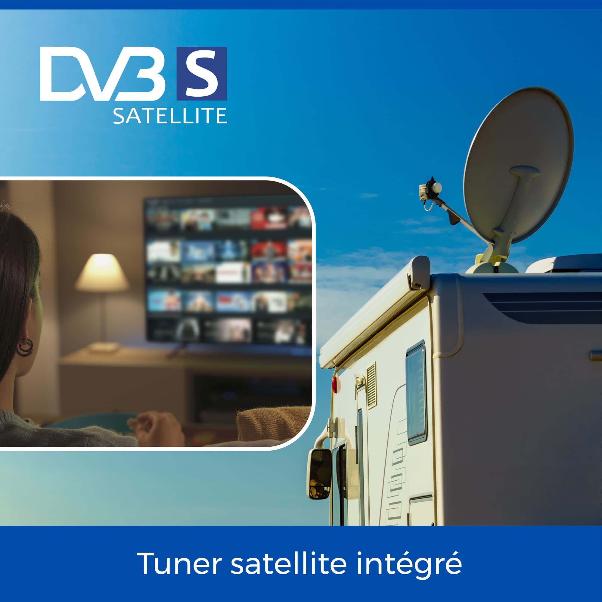 Cello CTRAV-22TZ Smart TV 22 Pouces, 12 V/230 V, Tizen OS de Samsung, Gaming Hub, Bluetooth, Triple Tuner intégré, pour Camping-Car et Bateau