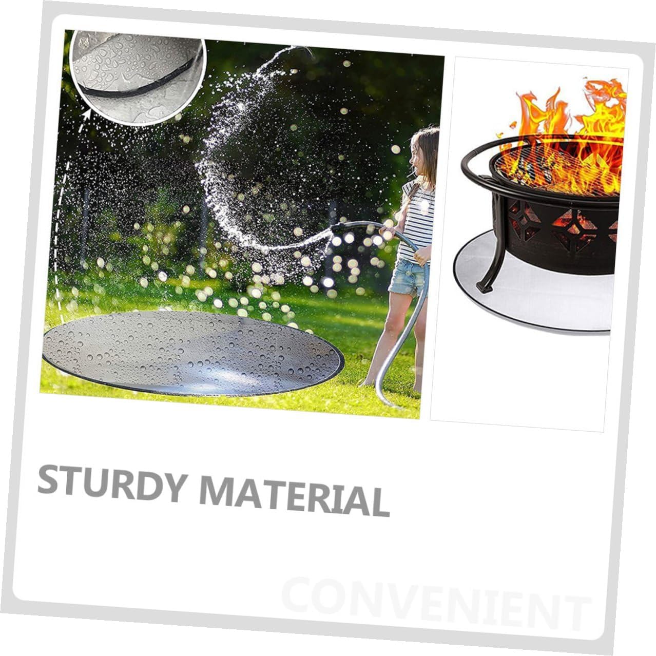 Fireproof Outdoor Fire Pit Mat Heat Resistant Patio Grill Pad for BBQ Stove Accessories Reusable Picnic Protective Pad for Grass Easy Wipe Grease-Resistant Camping Deck Protector