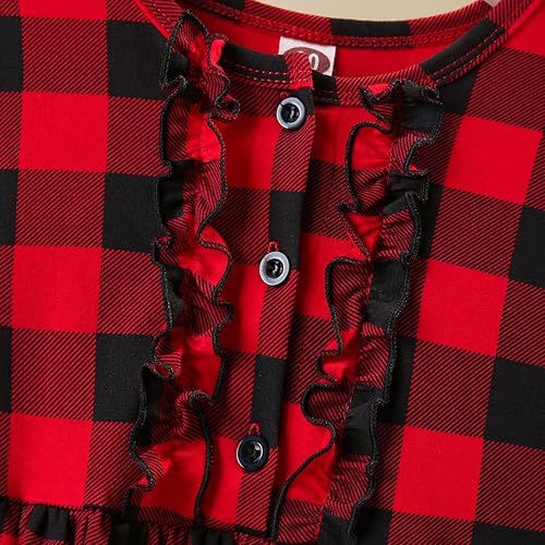 Miniatura 3 de Vestido de Navidad a cuadros para niña pequeña, manga larga, ropa de juego de princesa, ideal para el día de la madre, día del padre