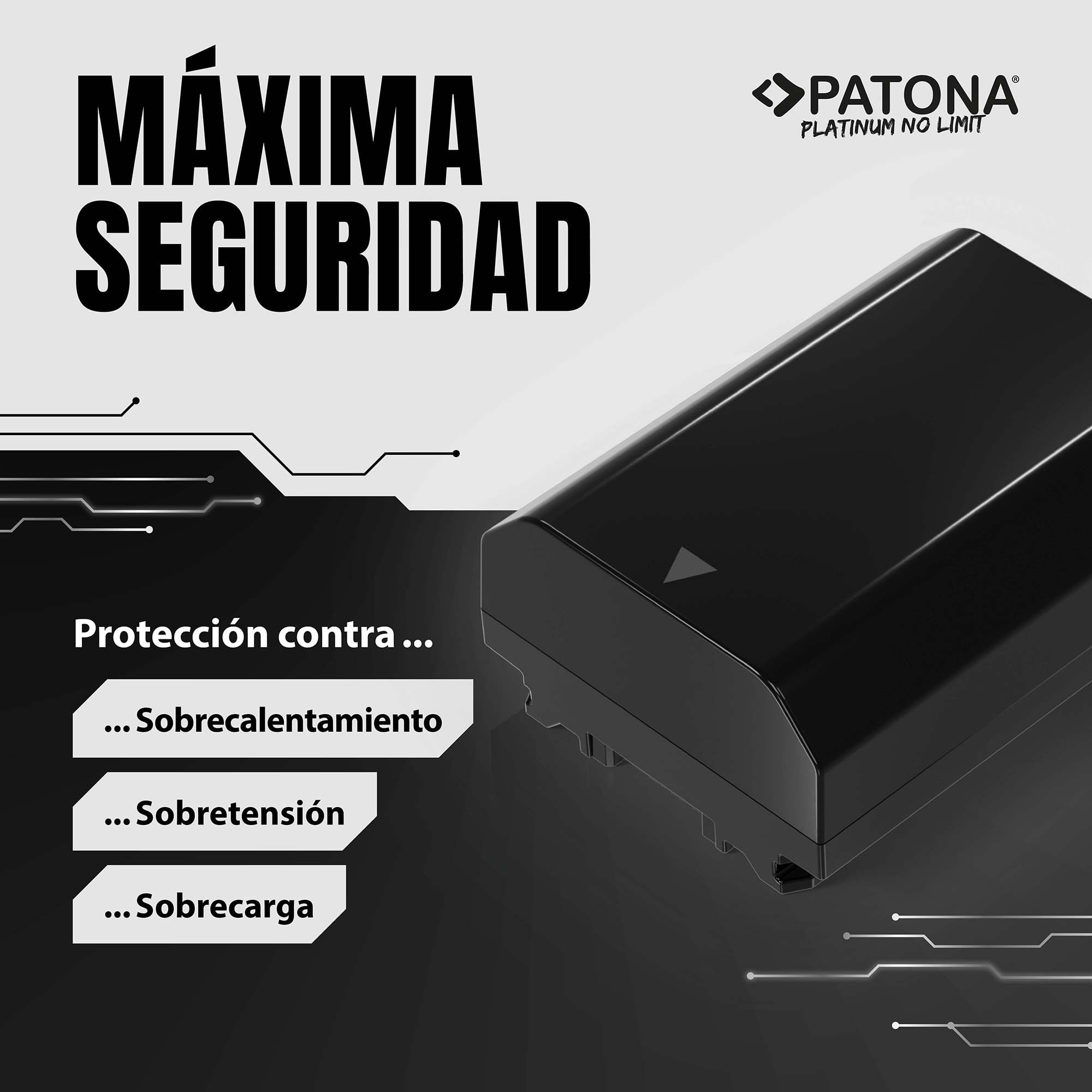 PATONA Platinum NP-FZ100 Batería 2600mAh con Entrada USB-C – Repuesto para Sony NP-FZ100 – para Alpha A1, A7 III IV, A7C, A7R III-V, A7S III, A9, A6600, ZV-E1, FX3 FX30 – Carga sin Cargador