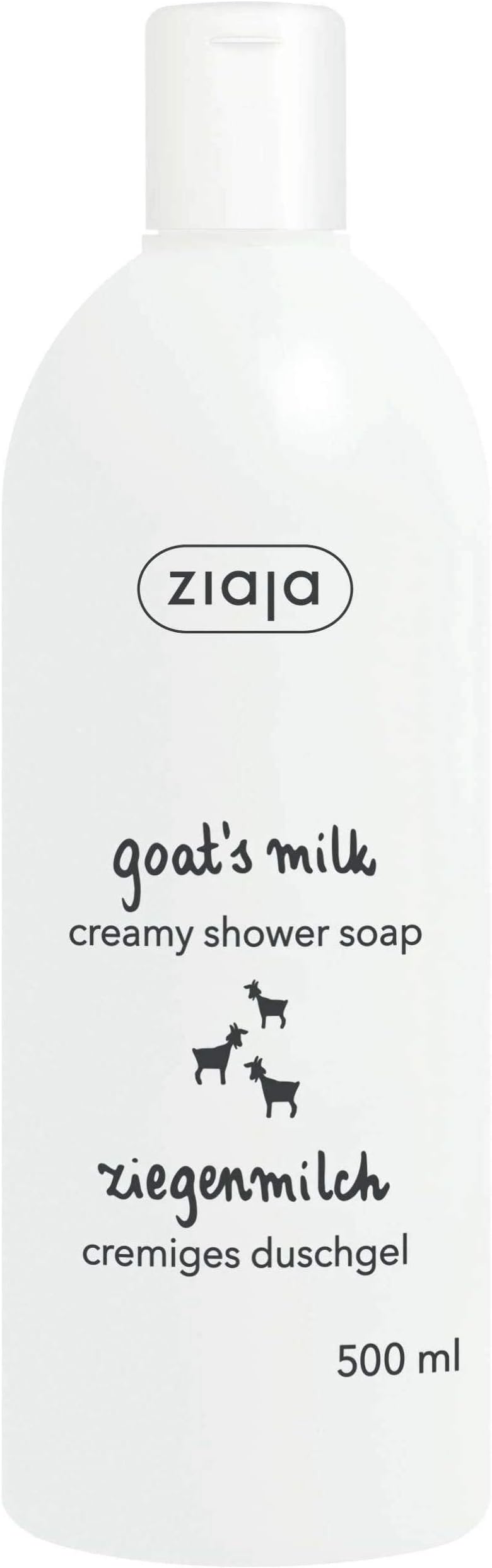 Ziaja Goat’s Milk Creamy Shower Gel, 500 ml - Nourishing, Moisturising Body Wash for Sensitive & Dry Skin
