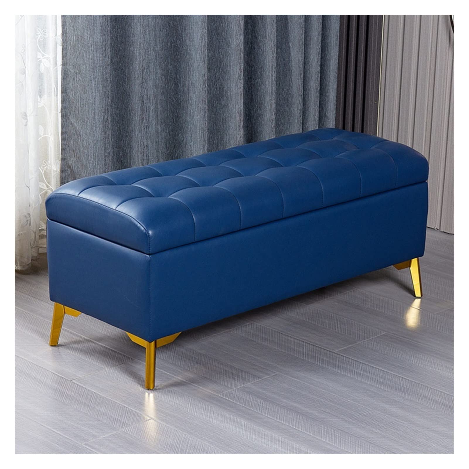 Pouf de rangement pliable et résistant aux incendies rembourré en PU