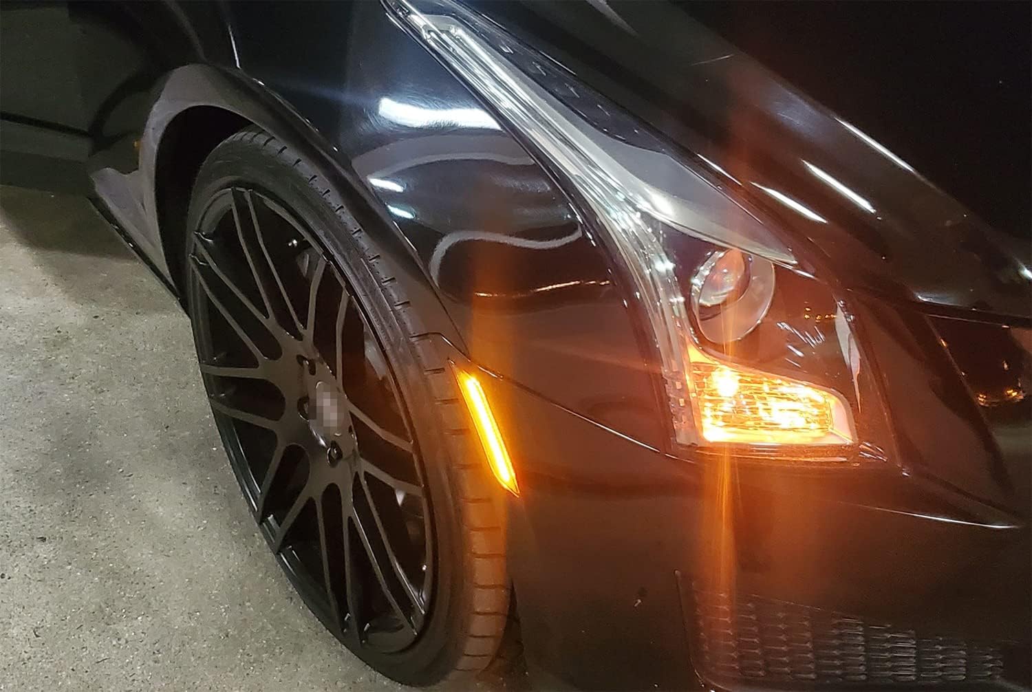 iJDMTOY Semi-Clear Lens 36-SMD Amber Full LED Bumper Side Marker Light Kit Compatible With Cadillac 2016-2020 CT6, 2019-2020 CT6-V, Replace OEM Amber Front Sidemarkers…