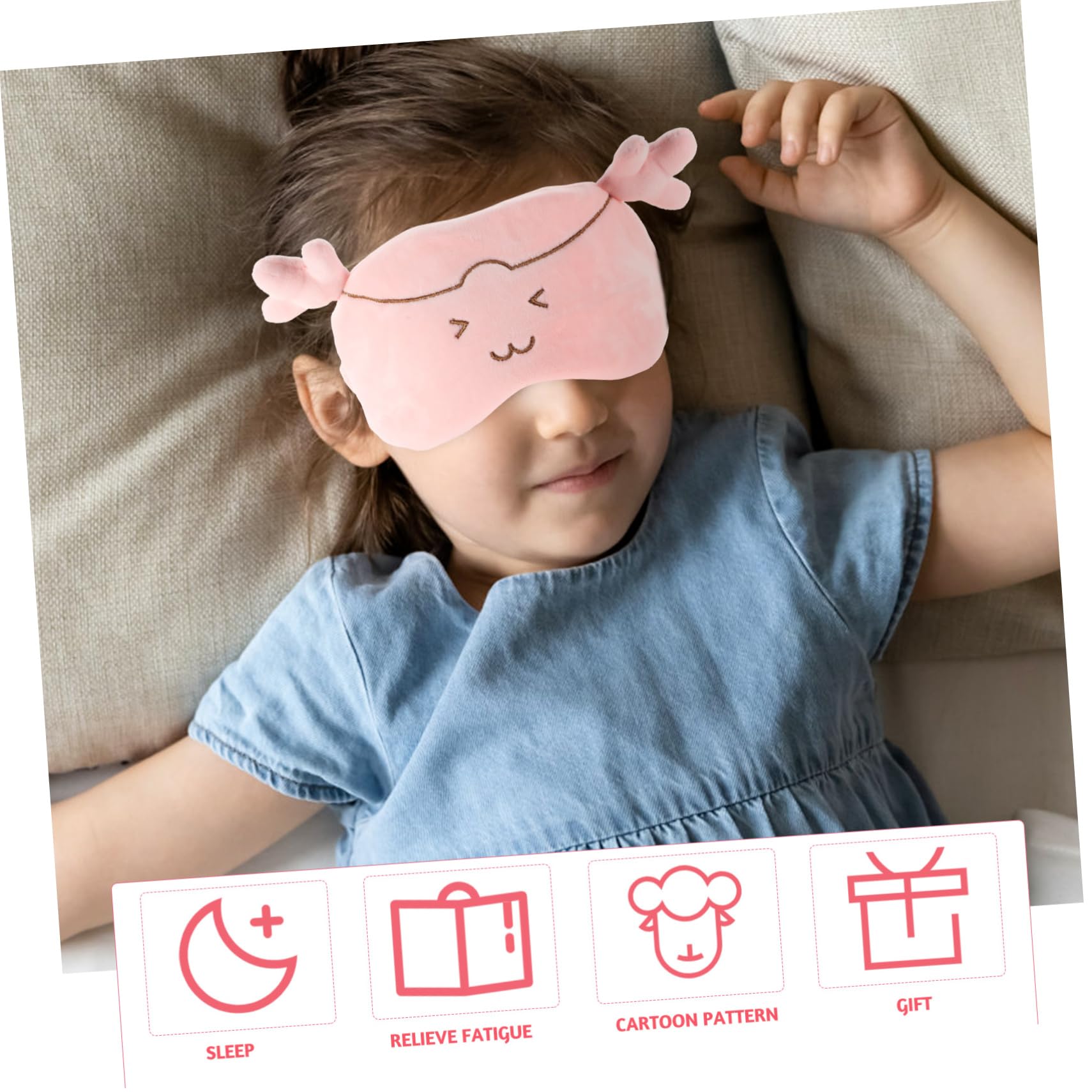 TOPBATHY 2juegos Cojín De Viaje para Niña u Cervical Portátil con Diseño De Caricatura para Siestas y Viajes Soporte para Cuello Pastel