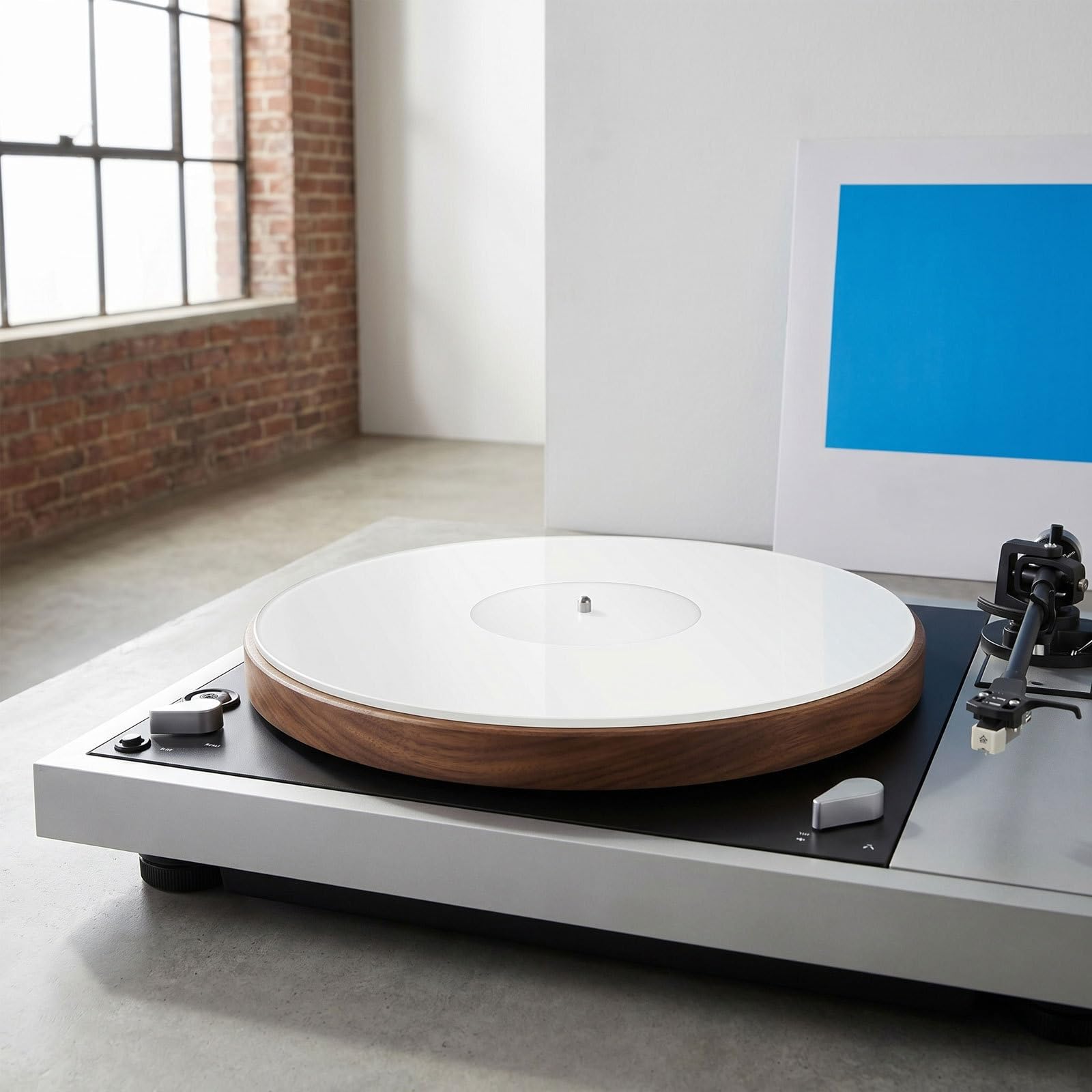 2 Pezzi Tappetino per Giradischi Acrilico Bianco Antistatico e Resistente per Dj e Appassionati di Musica Elettronica