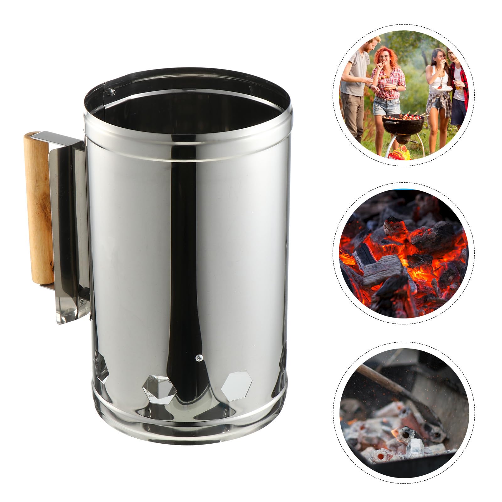 Artibetter Encendedor de Carbón para Chimenea de Hierro Galvanizado | Barril de Encendido para Barbacoa, Aislante Térmico sin Olor, para Hogueras y Braseros