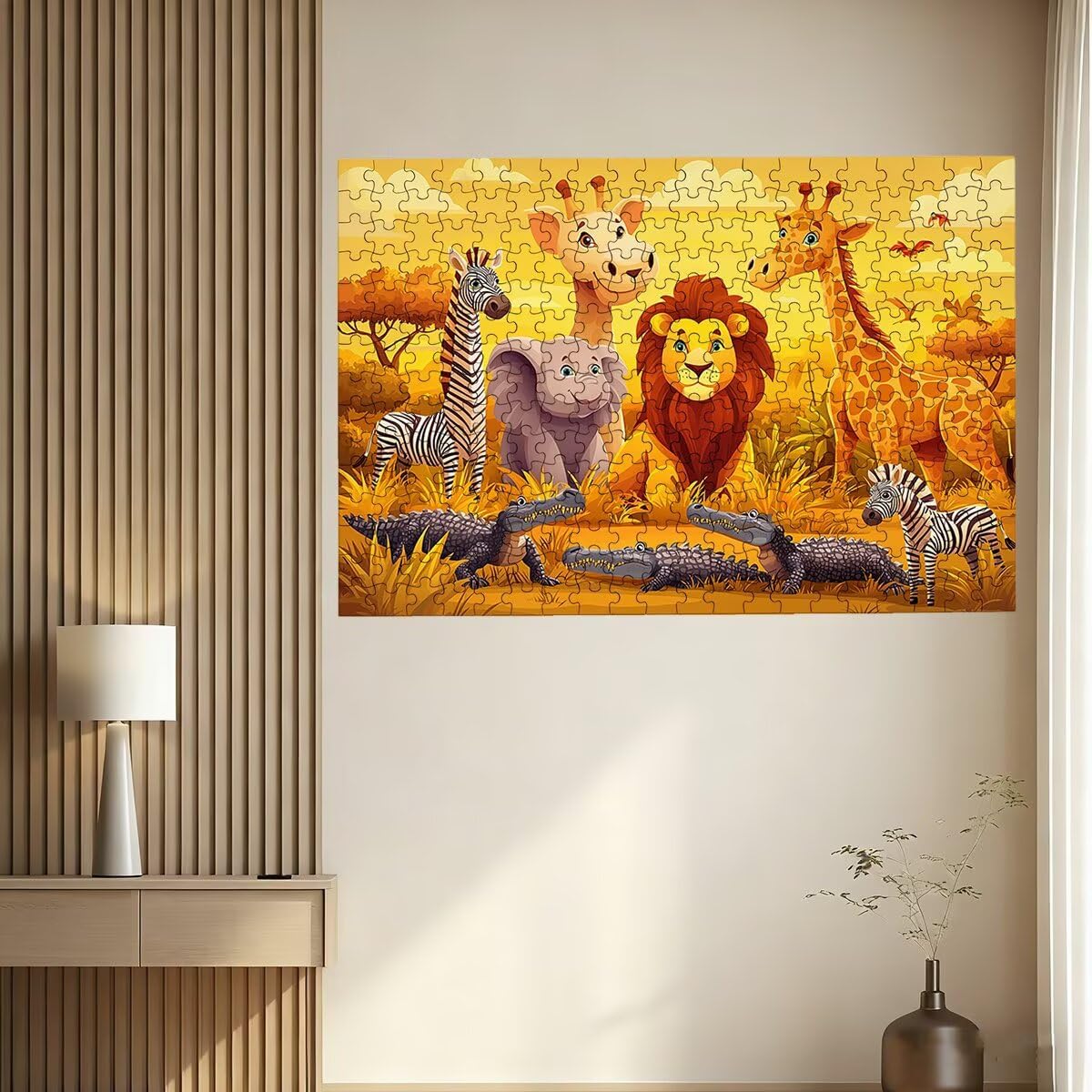 Puzzle 3000 Teile Tier, Wiese Puzzle 3000 Teile Erwachsene, Klassische Puzzles für Die Ganze Familie Freunde, Holzpuzzle Erwachsene Wunderschönes Deko, Challenging Puzzlespiele für Geschenk -1956