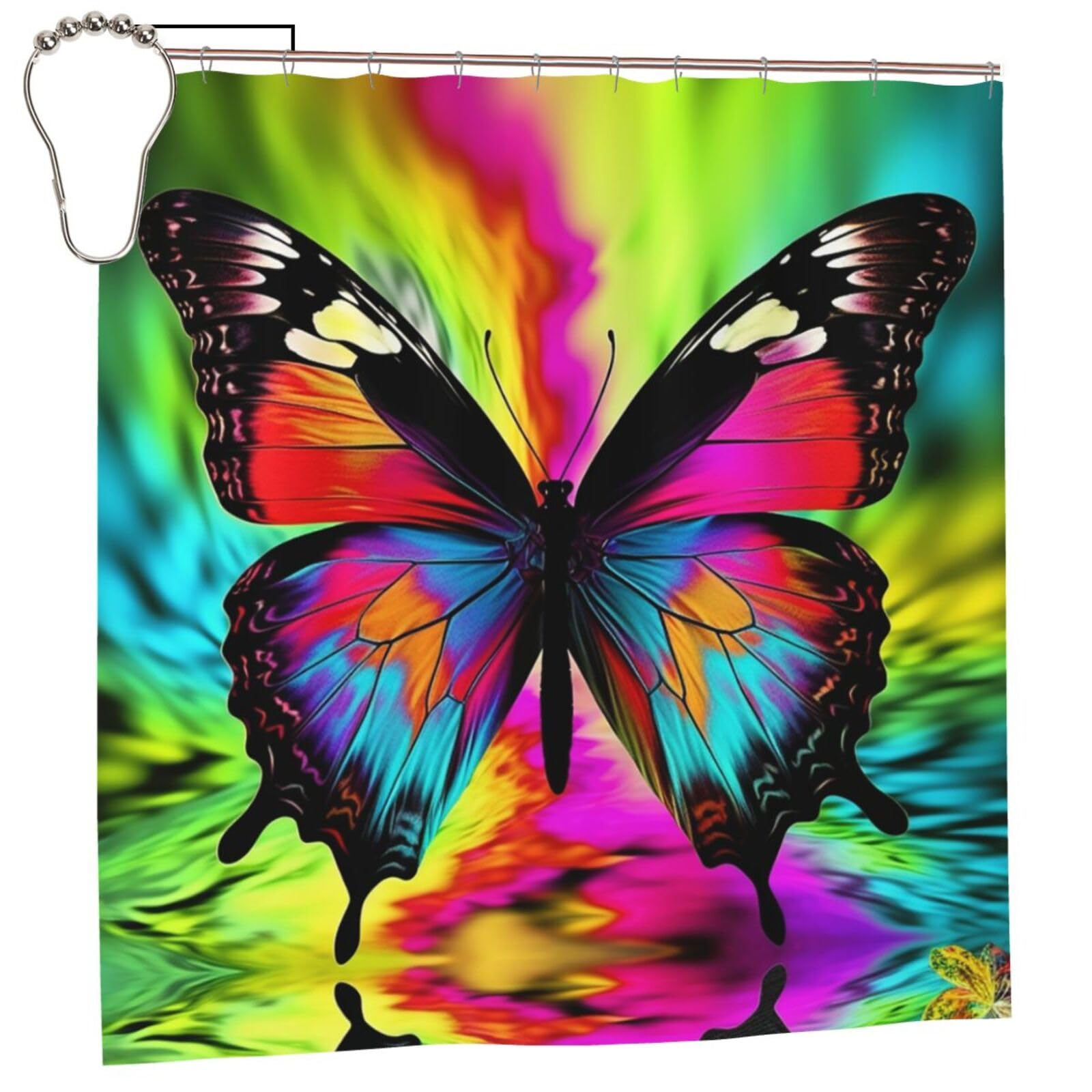 Rideau de douche imperméable papillon pour stopper l'eau avec style