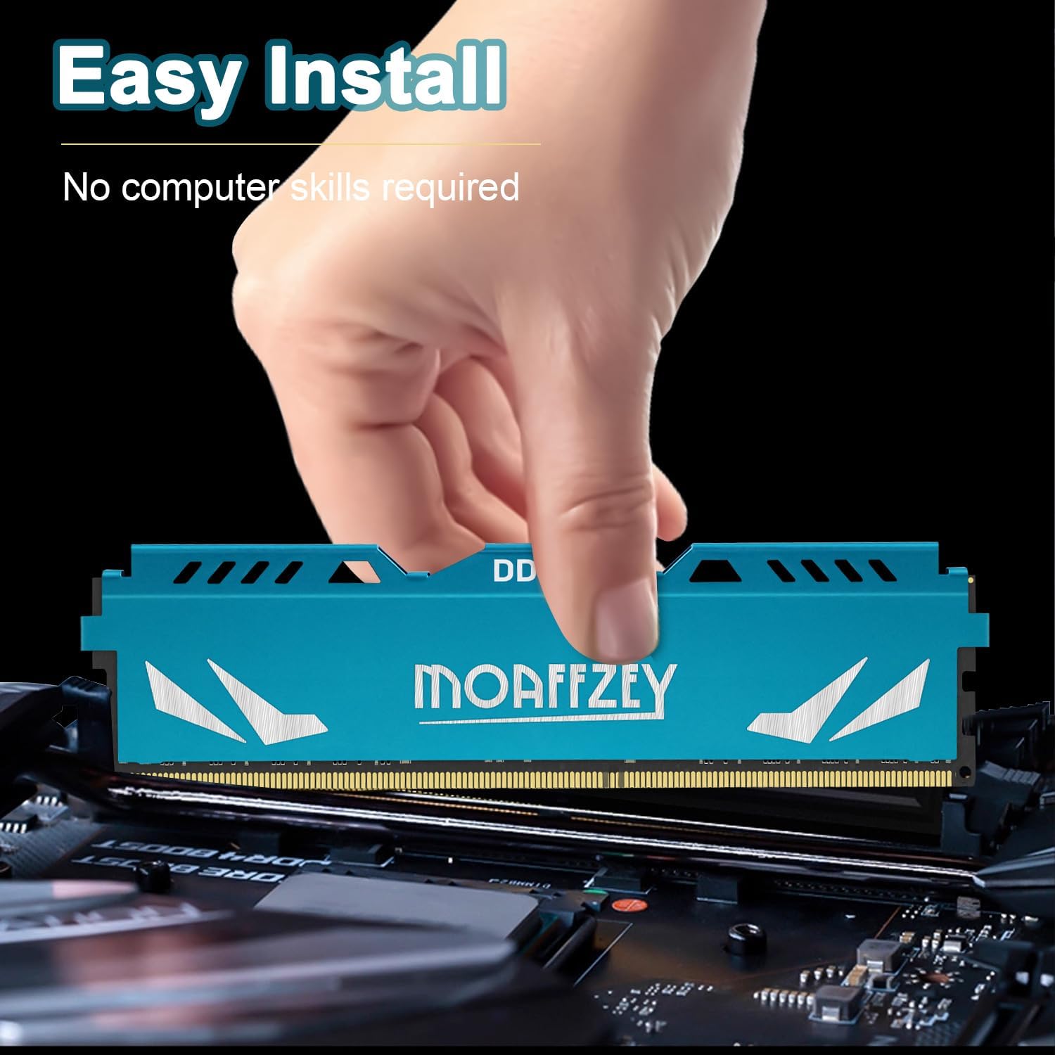 8GB(2x4GB) DDR3 RAM 1866MHz PC3-14900 CL10 Desktop Computer Memory, 240-Pin 1.5V 2Rx8 Dual Rank Non-ECC Unbuffered PC Computer RAM Stick Upgrade - Blue