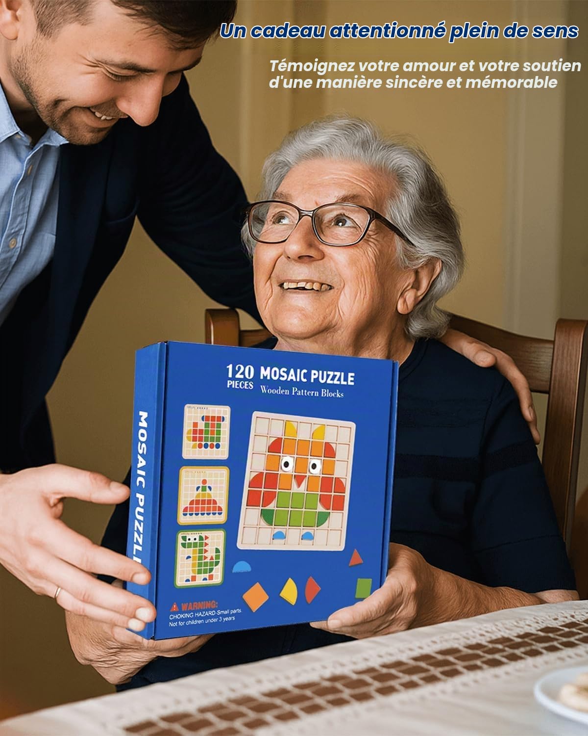 Activités de Démence pour Personnes âgées, Puzzles en Bois pour Adultes, Jeux de Mémoire pour Personnes âgées Atteintes de Démence, Produits Alzheimer pour Personnes âgées, Puzzle de Thérapie (A)