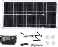Vista 5 de Kit de panel solar, módulo fotovoltaico monocristalino totalmente impermeable de 250 W, kit de inicio de panel solar con controlador PWM de 10 A, 12