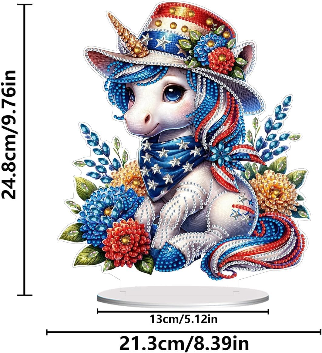 ARTopet 4Pcs DIY Diamond Desktop Ornament Special Shaped Crystal Diamond Art Painting Tabletop Ornaments Double Sided Pattern Single Sided Diamond Home Decor