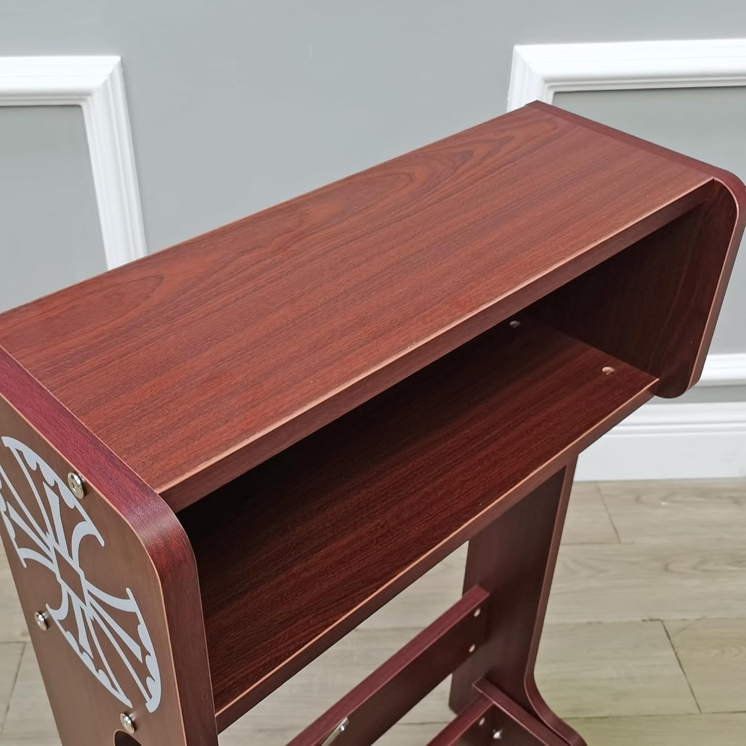 FixtureDisplays® 20 X 32 X 20" Prayer Bench, Padded Kneeler with Book Shelf, Sturdy Wood (MDF) Easy Fold-Away Prayer Table Chair 10211-NPF