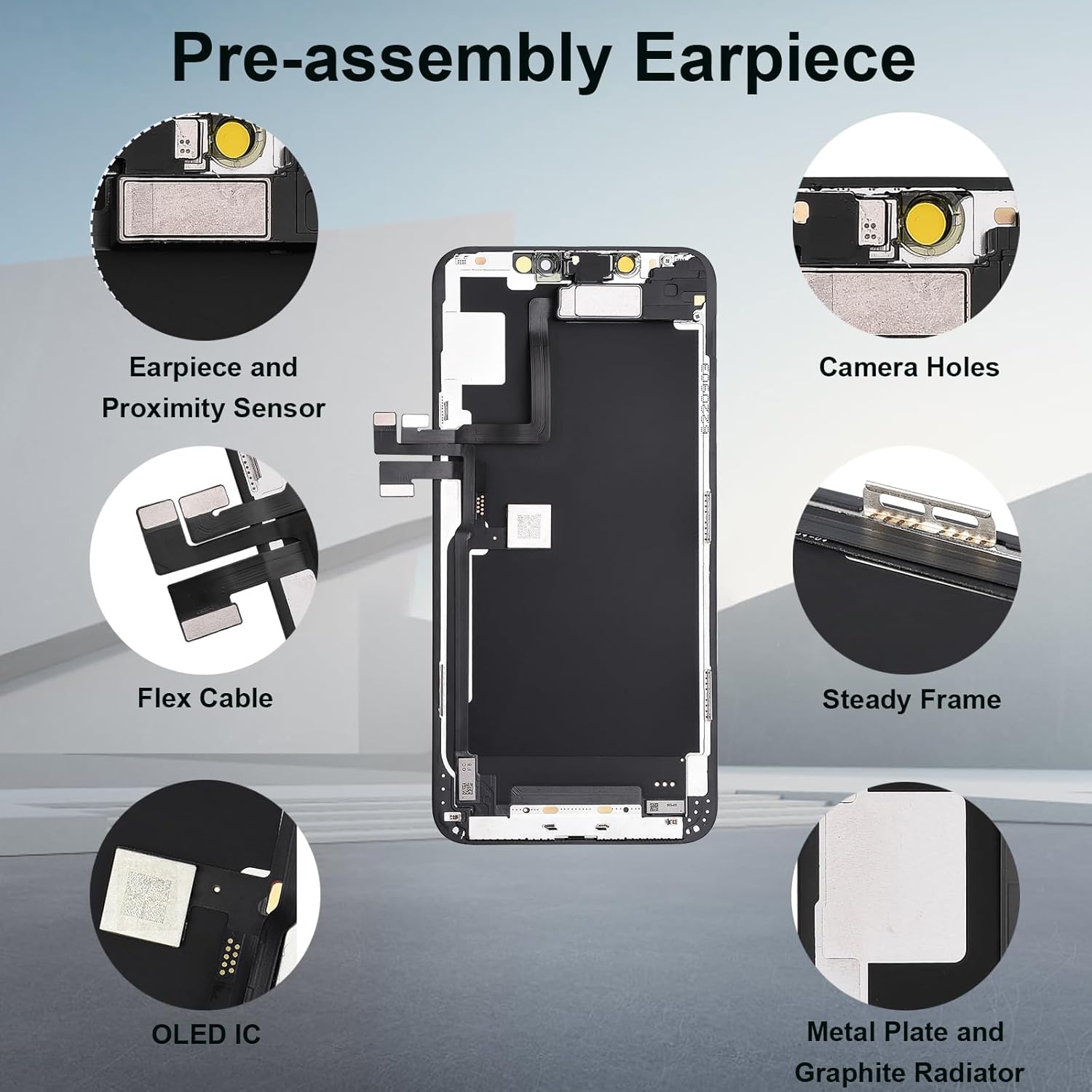 for iPhone 11 PRO MAX Soft OLED Screen Replacement Assembled with Earpiece Proximity Sensor 3D Touch Display Digitizer 6.5" Full Repair Tools Kit Magnetic Pads Screwdriver A2218 A2220 A2161