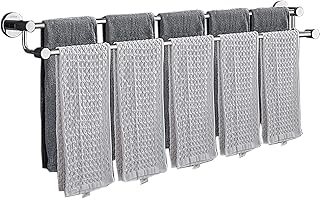 Towel Rail Bath Towel Holder Towel Bar Double Towel Bar Rails, Polished Silver Finish Towel Rod, 30cm-120cm Wall Mounted Towel Rail Holder for Bathroom Kitchen/30cm Bathroom Decor Shelf