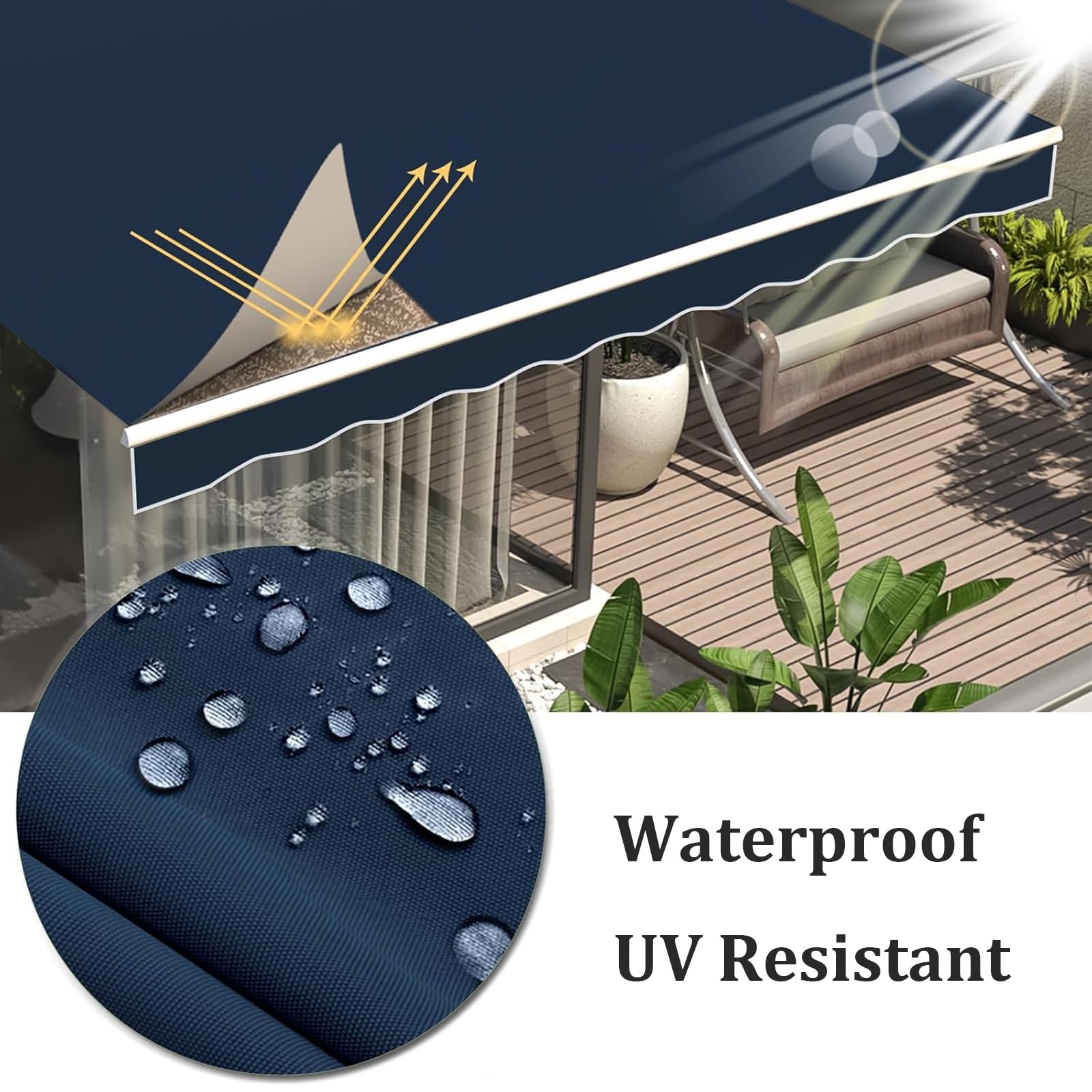 Telo tenda da sole per esterno ricambio Manuale retrattile terrazza tenda Da Sole sostituzione tessuto Impermeabile Tela per Tenda Esterno Sole Tessuto Oxford in PVC Adatto per cortili portici finestr Telo tenda da sole per esterno ricambio Manuale retrattile terrazza tenda Da Sole sostituzione tessuto Impermeabile Tela per Tenda Esterno Sole Tessuto Oxford in PVC Adatto per cortili portici finestr