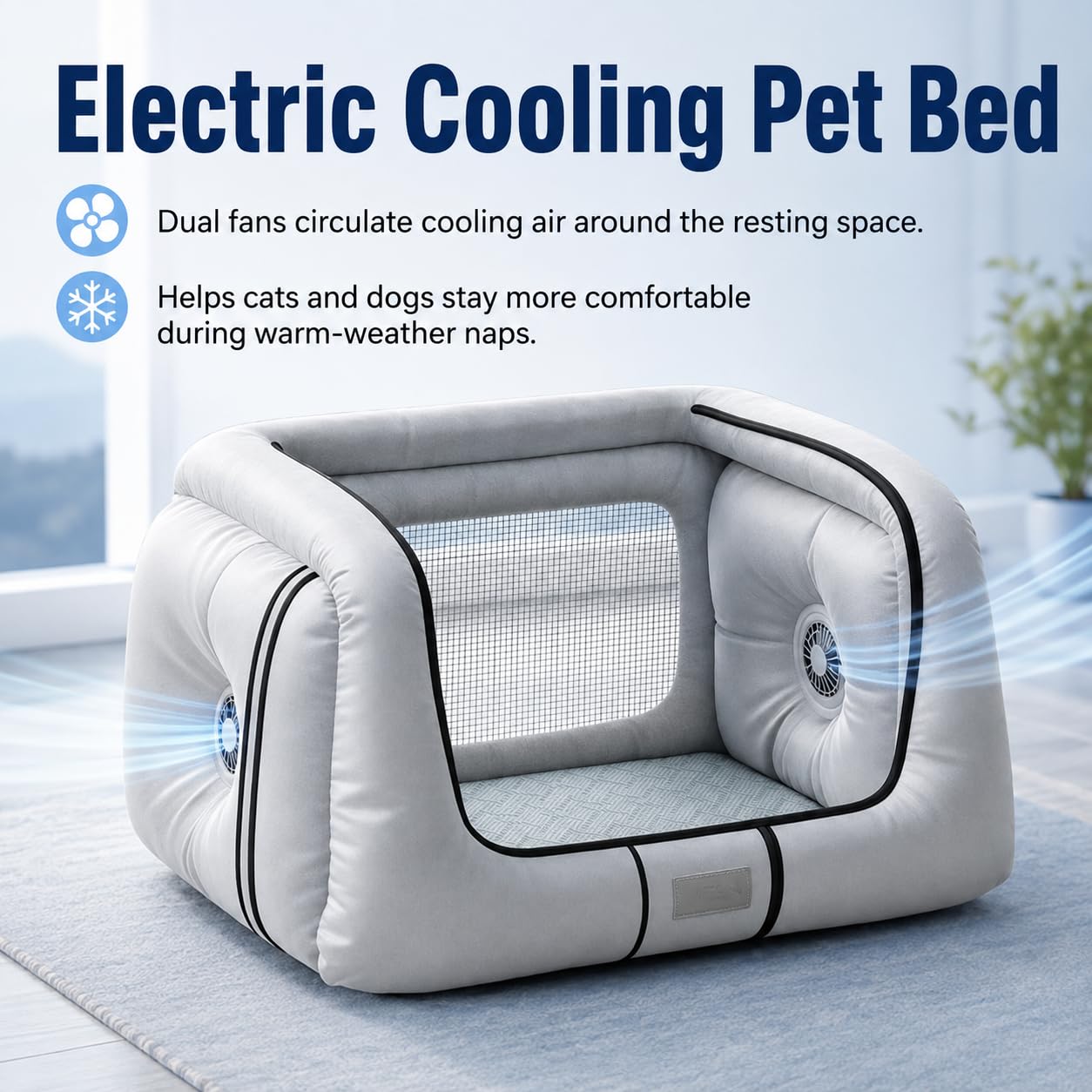 Cuccia per Animali con Raffreddamento Elettrico a Doppia Ventola