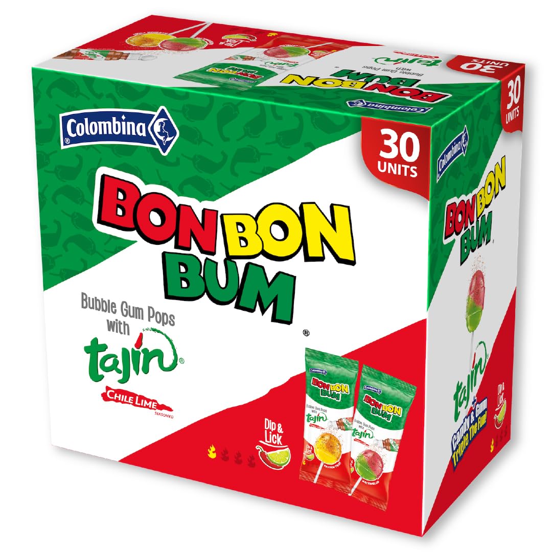 Amazon.com : Colombina Bon Bon Bum Tajin Tropical Passion Fruit