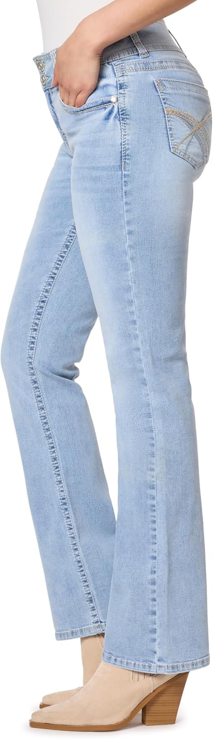 WallFlower Luscious Curvy Bootcut Jeans for Women, Mid-Rise Insta Stretch Denim, Size-Inclusive Juniors Jeans, Sizes 0 to 24