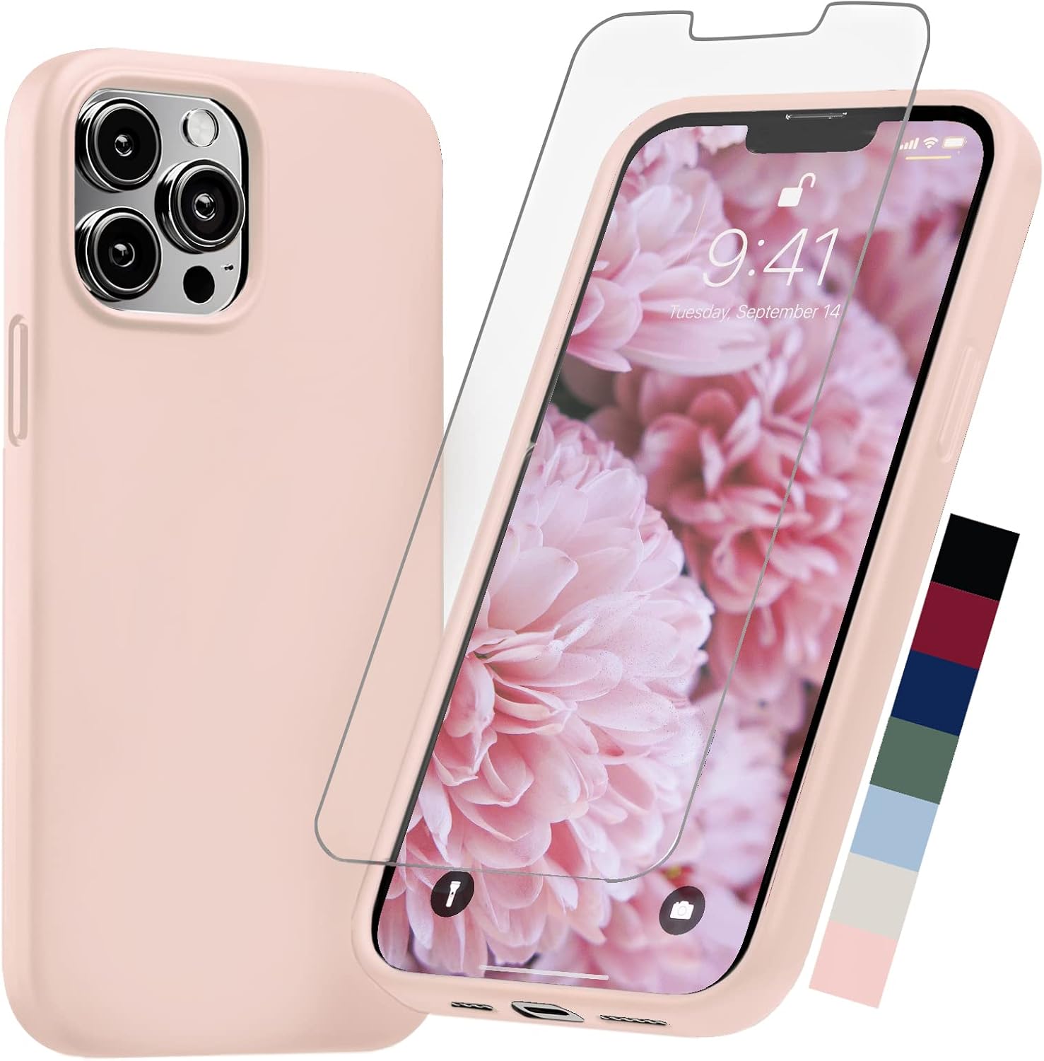 最大85 Offクーポン Alocase Iphone 13 Pro Max用ケース ピンクシリコン スクリーンプロテクター付き 6フィート 落下テスト済み 保護マイクロファイバー裏地 女性と男性用の電話カバー Rachelbaptista Com Br