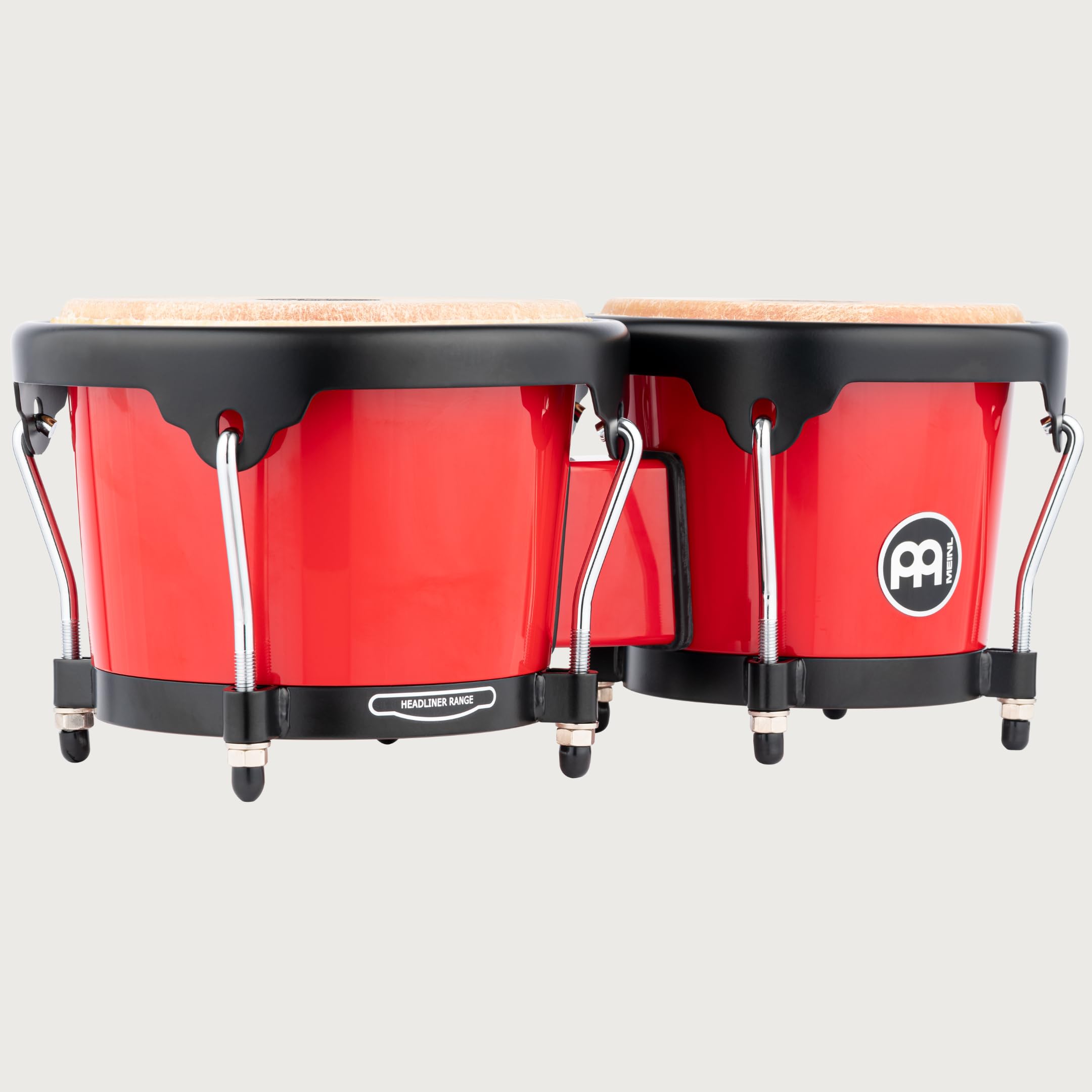 Meinl Percussion Bongos Journey Series - 2 Handtrommeln mit 6,5 und 7,5 Zoll - inkl. Stimmschlüssel - ABS Kunststoff, Rot (HB50R)