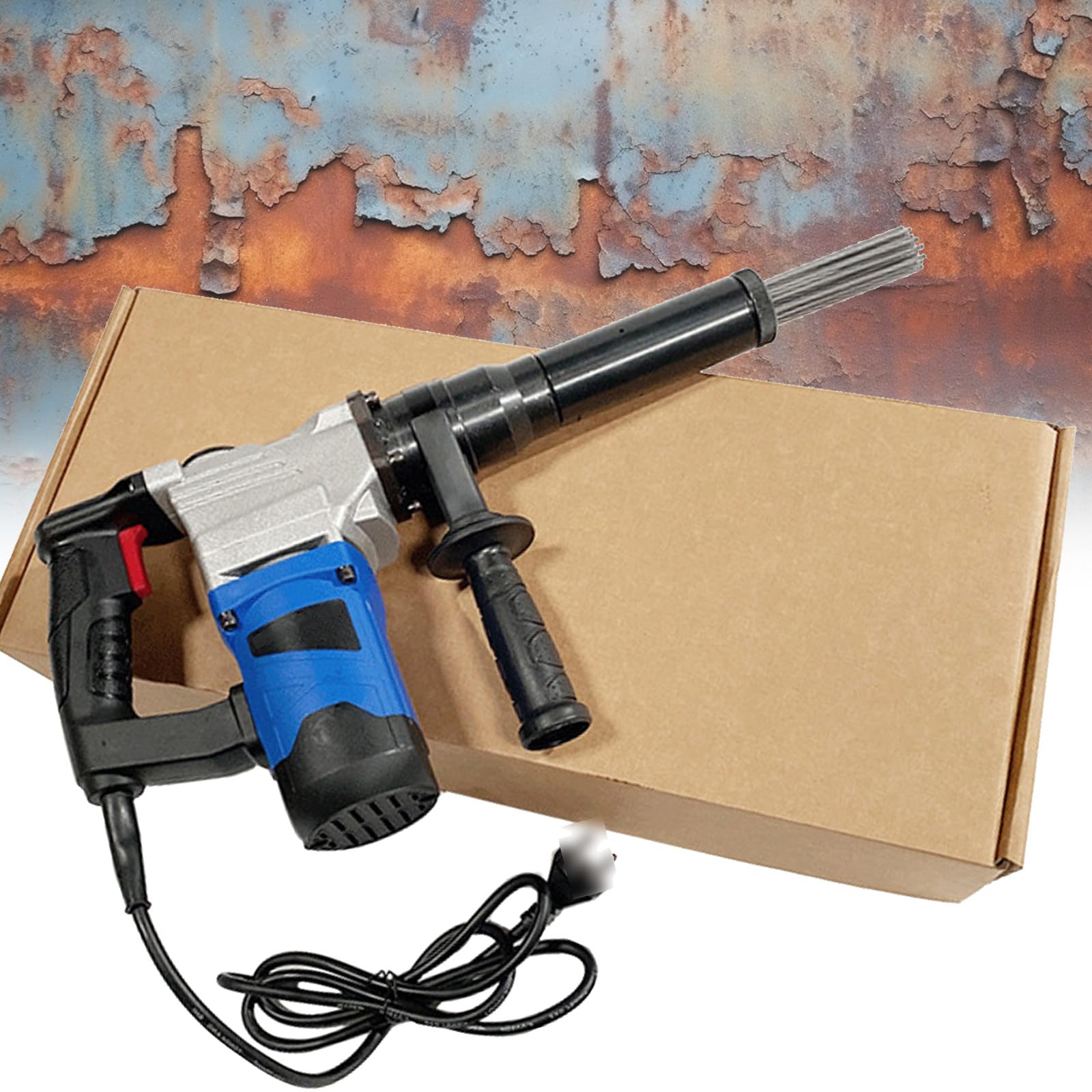 Raspador De Agujas EléCtrico De Mano De 1100 W, Pistola Desincrustante NeumáTica, MáQuina para Quitar óXido con Agujas, MáQuina De Limpieza Y Limpiador De Escoria De Soldadura,220V