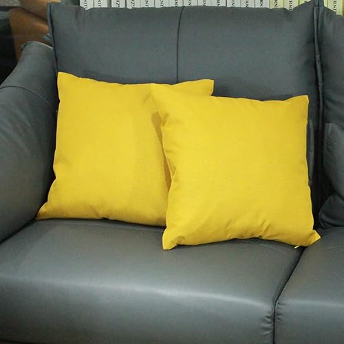 Miniatura 3 de Kakouvik Juego de 2 fundas de almohada decorativas de 16 pulgadas para sofá de sala de estar, funda de cojín cuadrada suave y sólida para primavera,